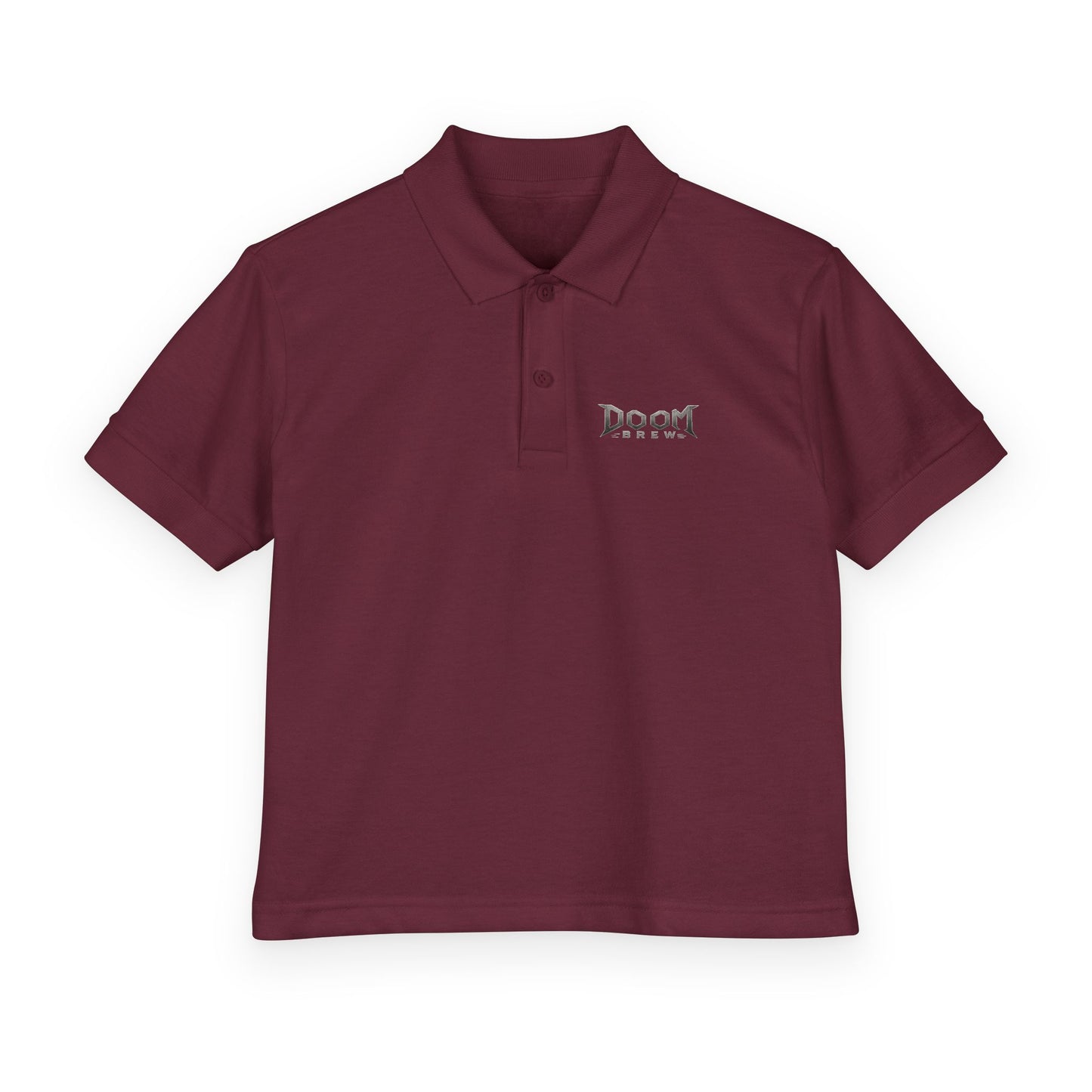 Youth Polo — 'Doom Brew' Logo Kids Jersey Polo Shirt