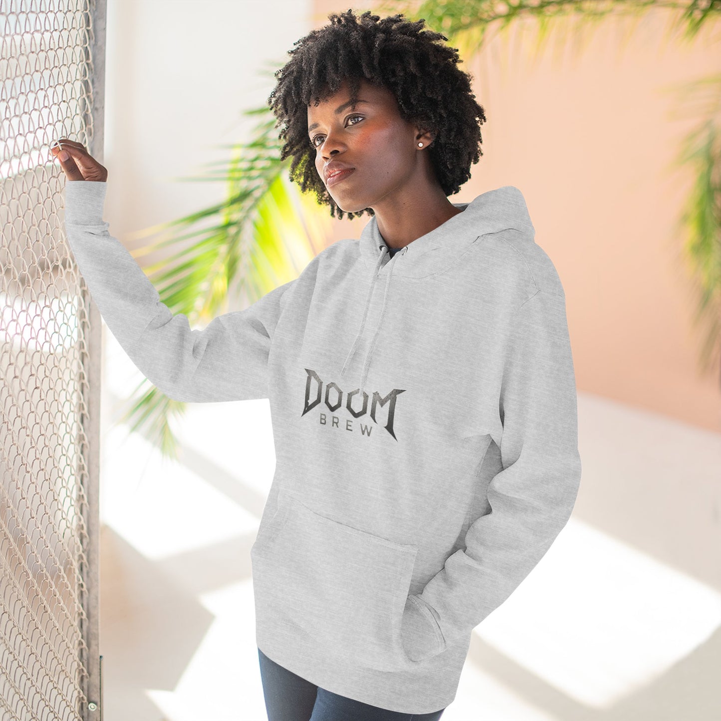 Doom Brew Hoodie — Gothic Logo Fleece Pullover