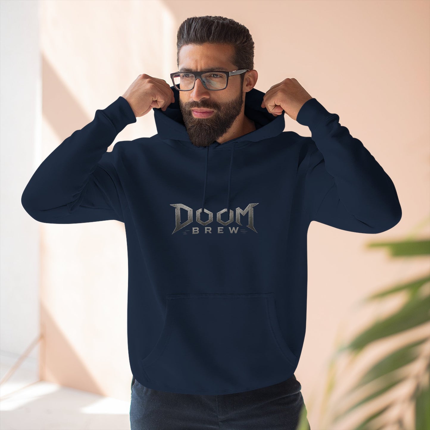 Doom Brew Hoodie — Gothic Logo Fleece Pullover