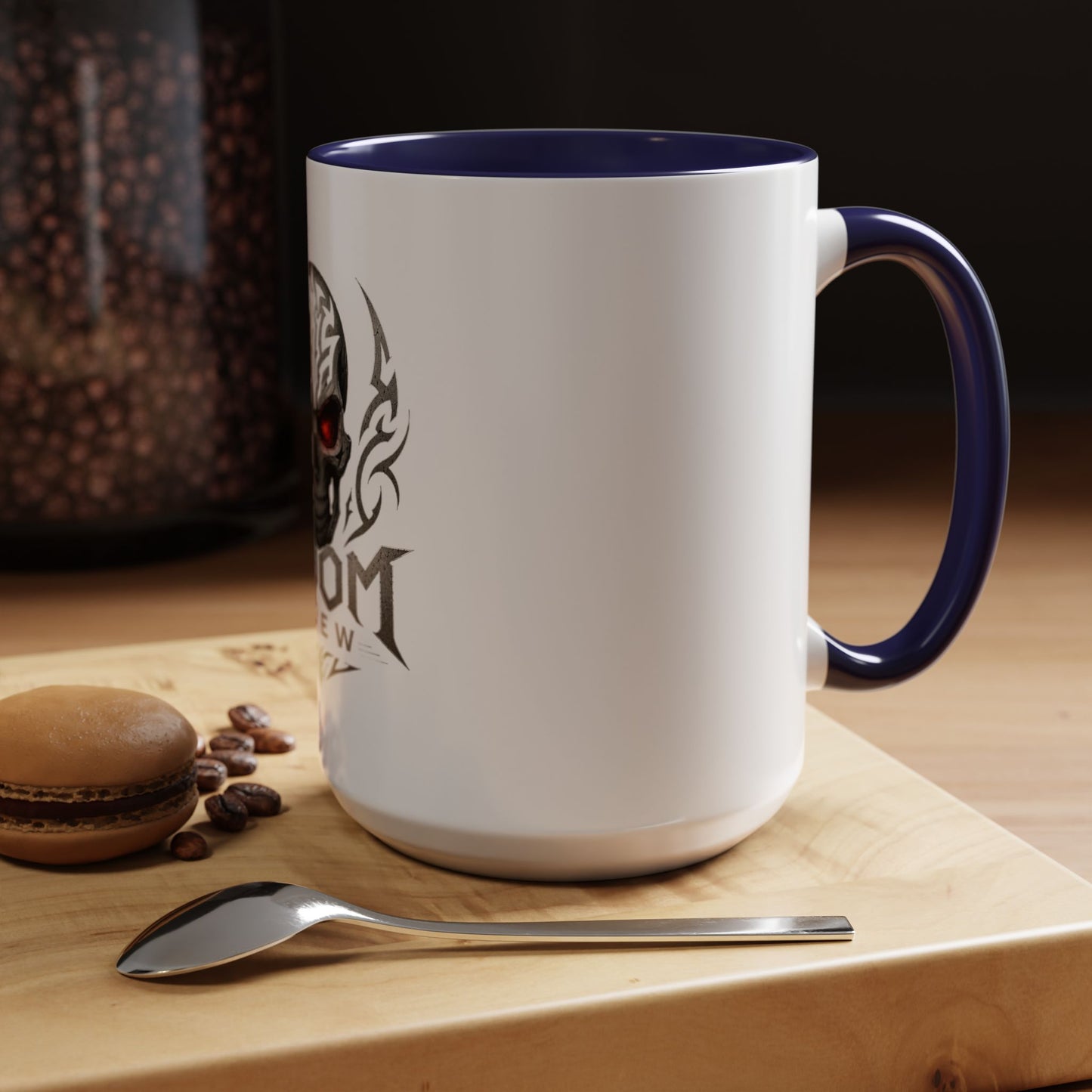 Doom Brew Skull Coffee Mug — Gothic Red-Eye 11/15oz Accent Mug