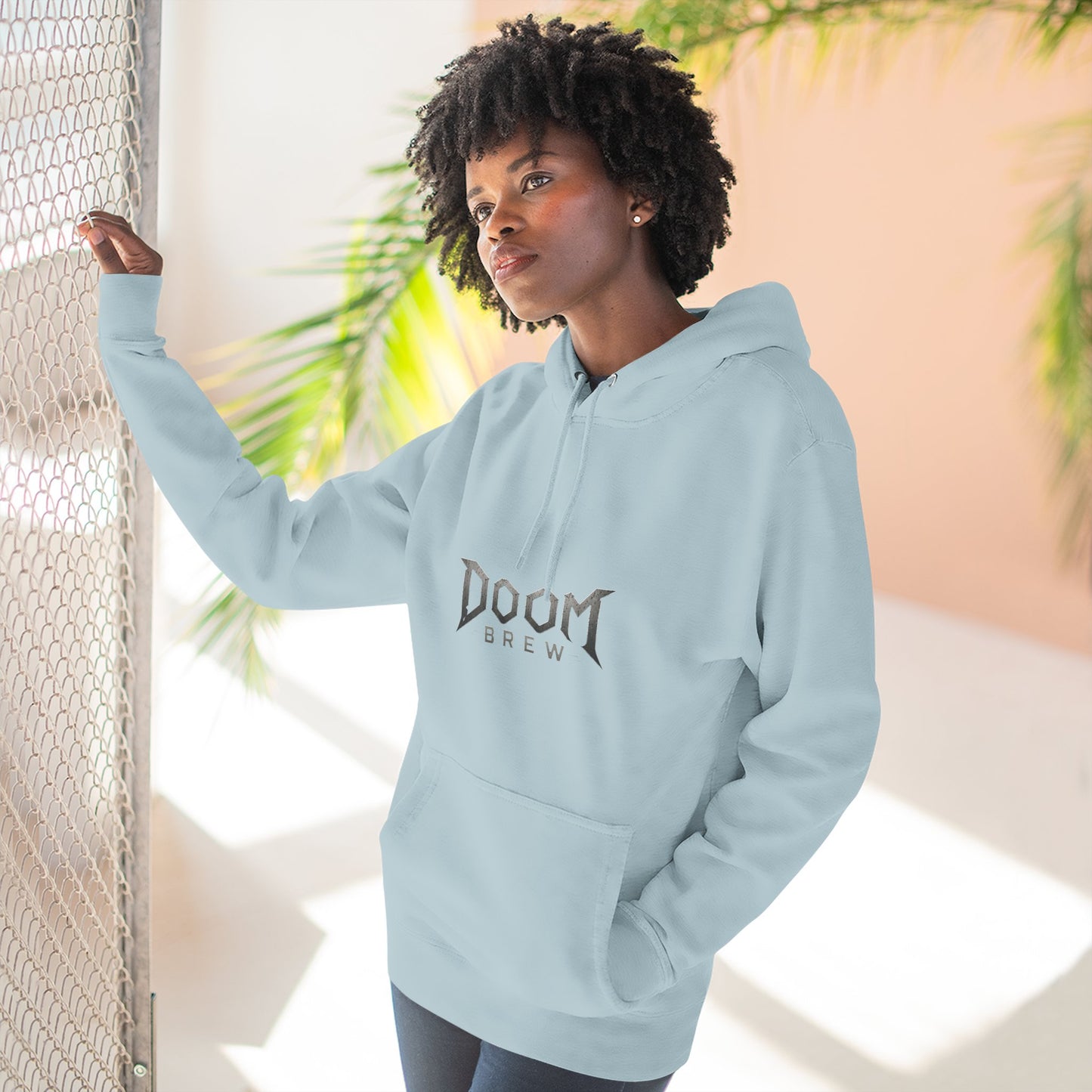 Doom Brew Hoodie — Gothic Logo Fleece Pullover