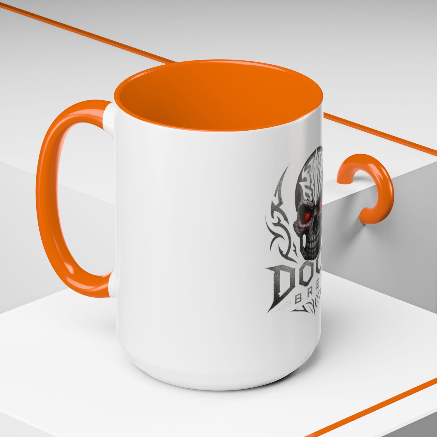 Doom Brew Skull Coffee Mug — Gothic Red-Eye 11/15oz Accent Mug