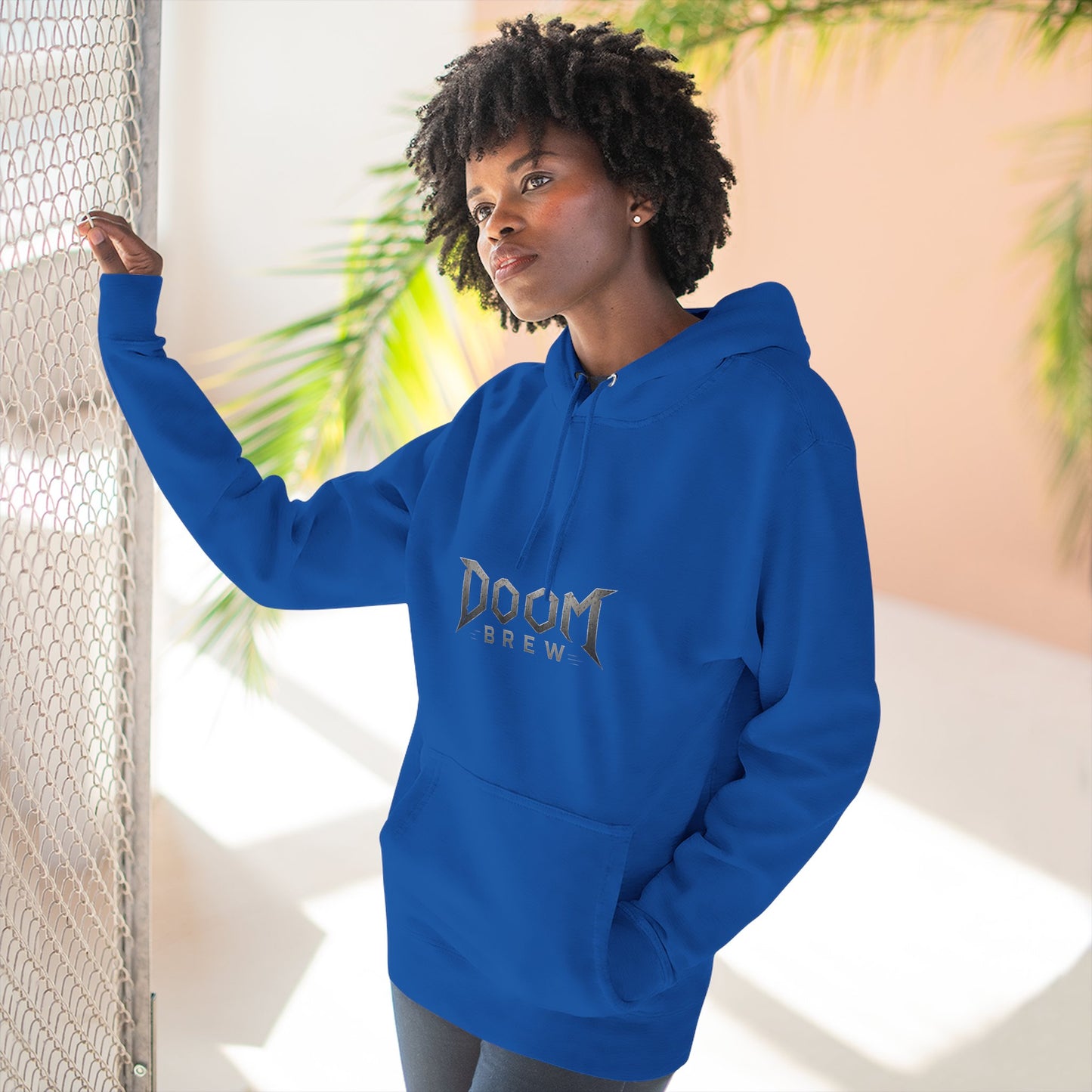 Doom Brew Hoodie — Gothic Logo Fleece Pullover