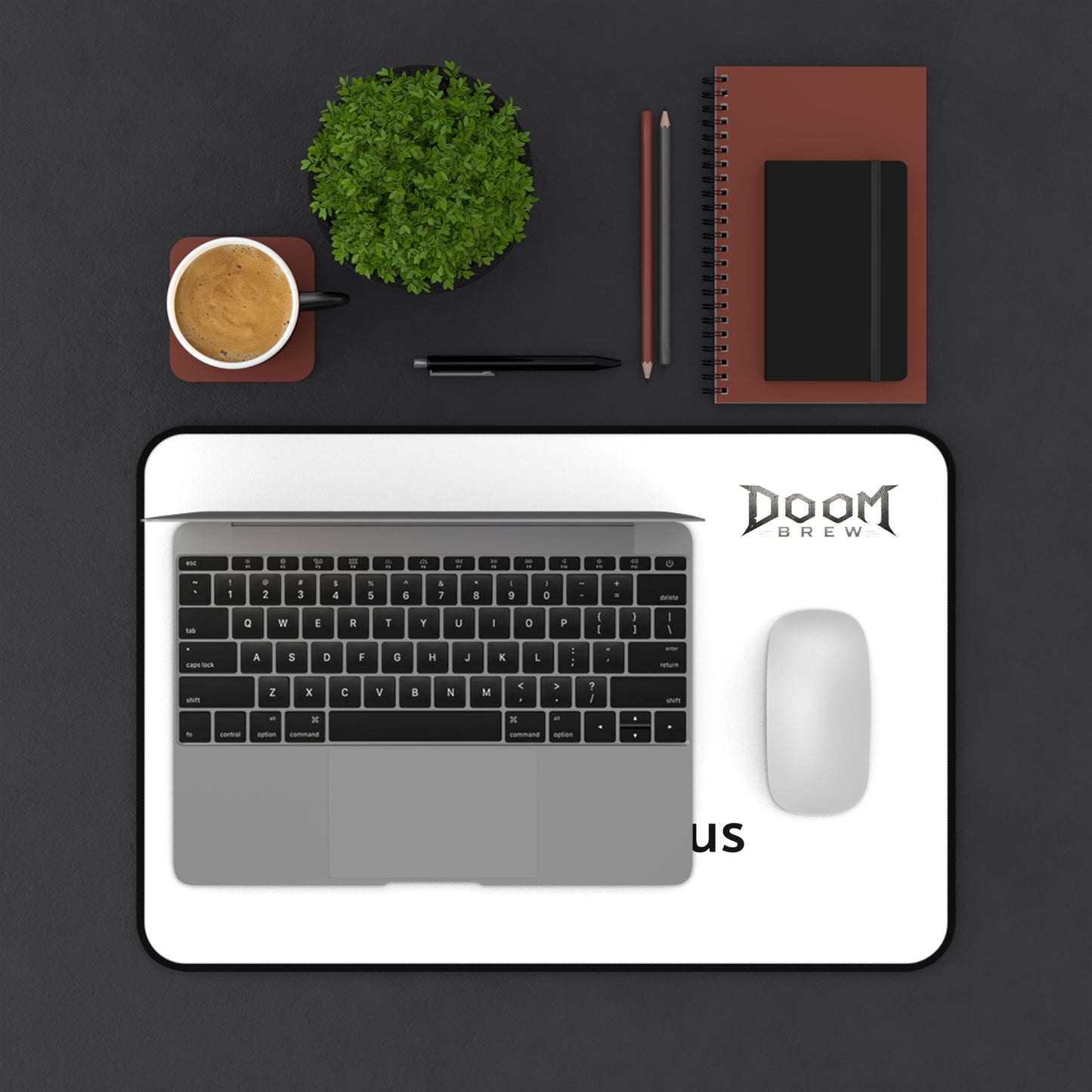 Desk Mat - "Fuel Your Focus" Minimalist Workstation Mat | Doom Brew Official Merch