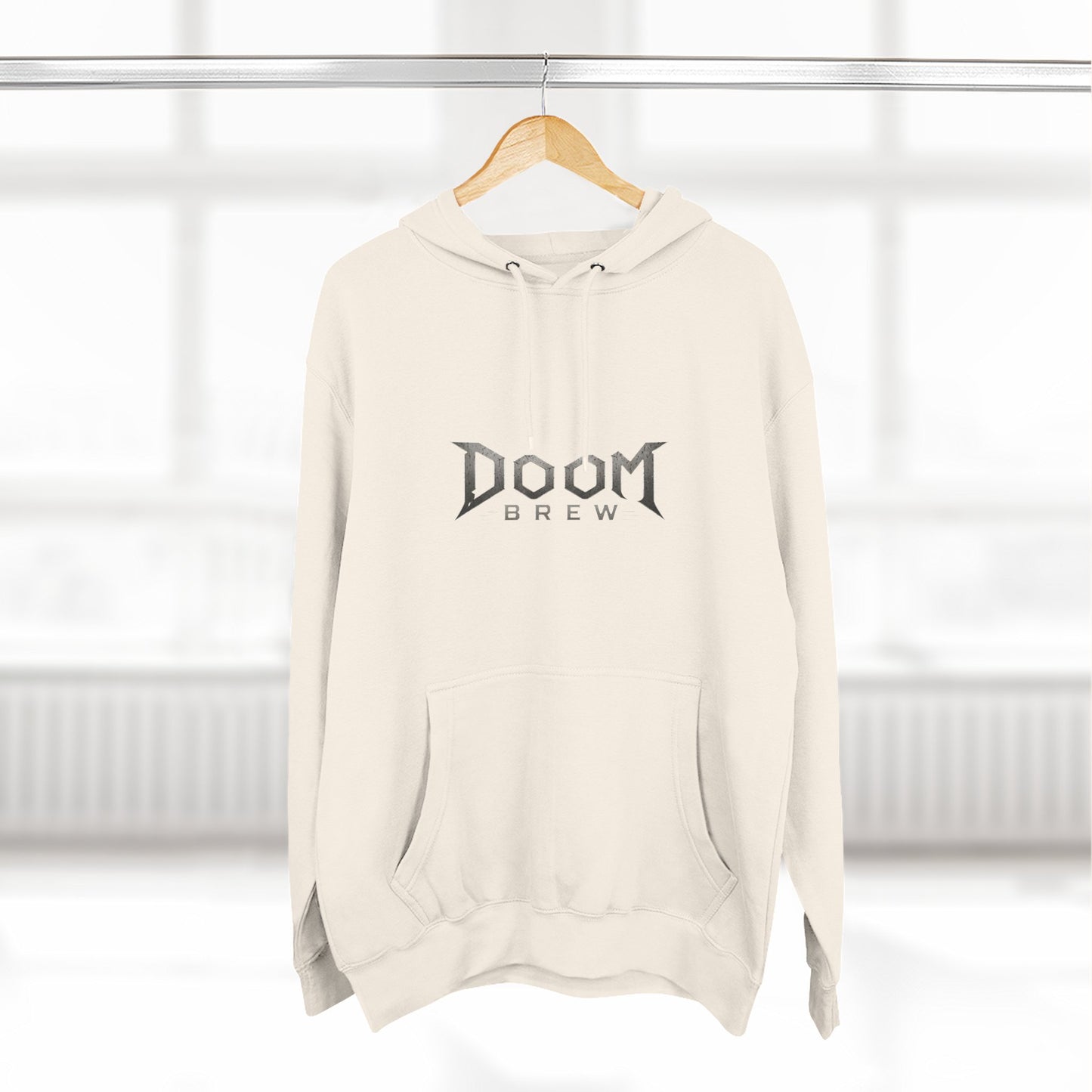Doom Brew Hoodie — Gothic Logo Fleece Pullover