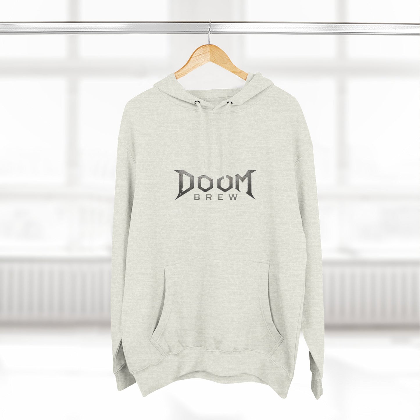 Doom Brew Hoodie — Gothic Logo Fleece Pullover