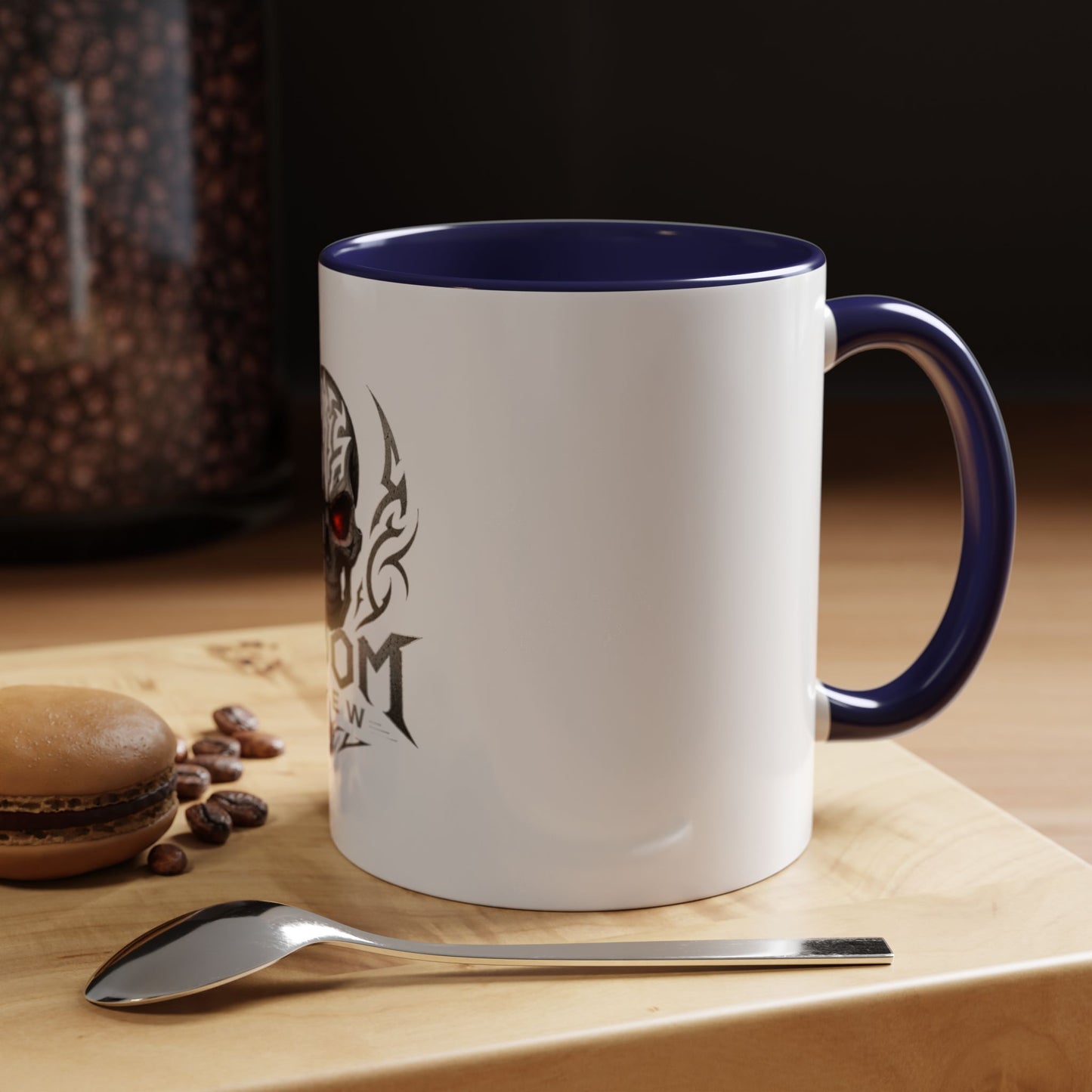 Doom Brew Skull Coffee Mug — Gothic Red-Eye 11/15oz Accent Mug