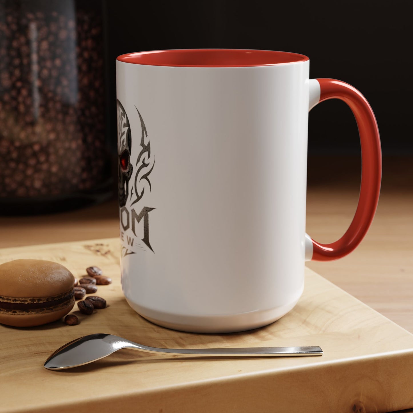 Doom Brew Skull Coffee Mug — Gothic Red-Eye 11/15oz Accent Mug