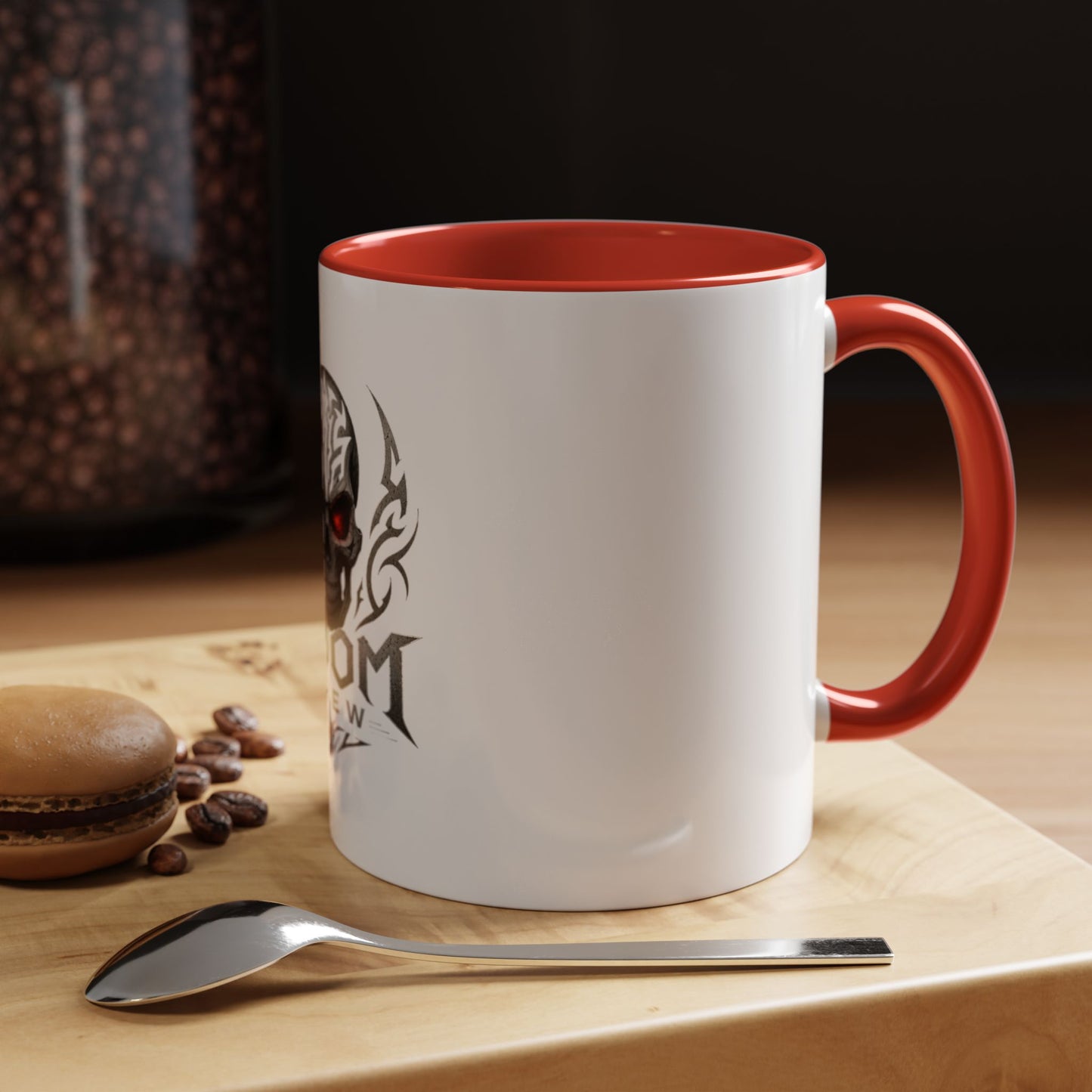 Doom Brew Skull Coffee Mug — Gothic Red-Eye 11/15oz Accent Mug