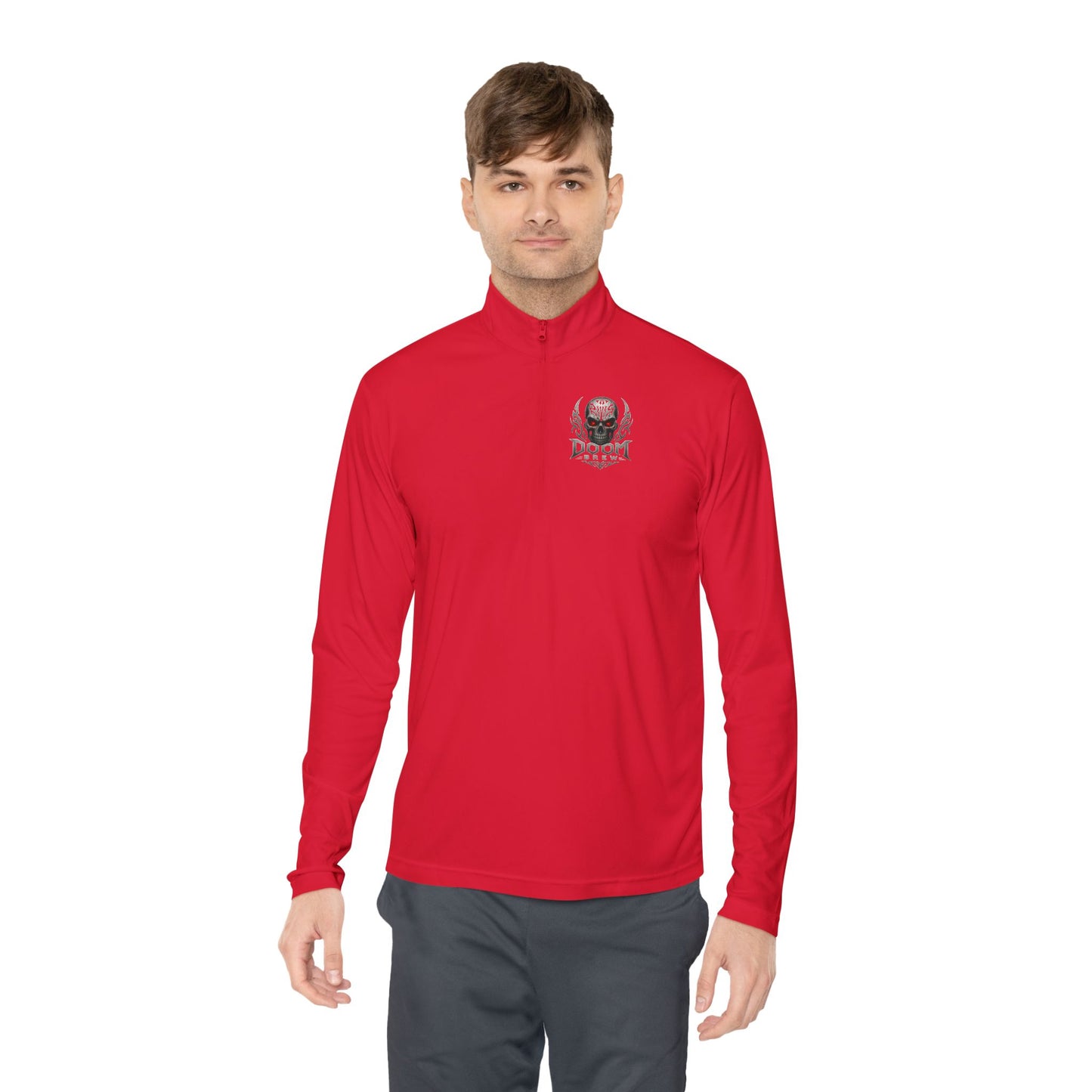 Skull Crest Quarter-Zip Pullover | Doom Brew Official Merch