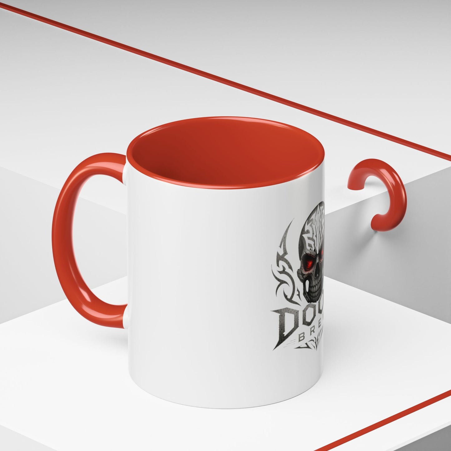 Doom Brew Skull Coffee Mug — Gothic Red-Eye 11/15oz Accent Mug