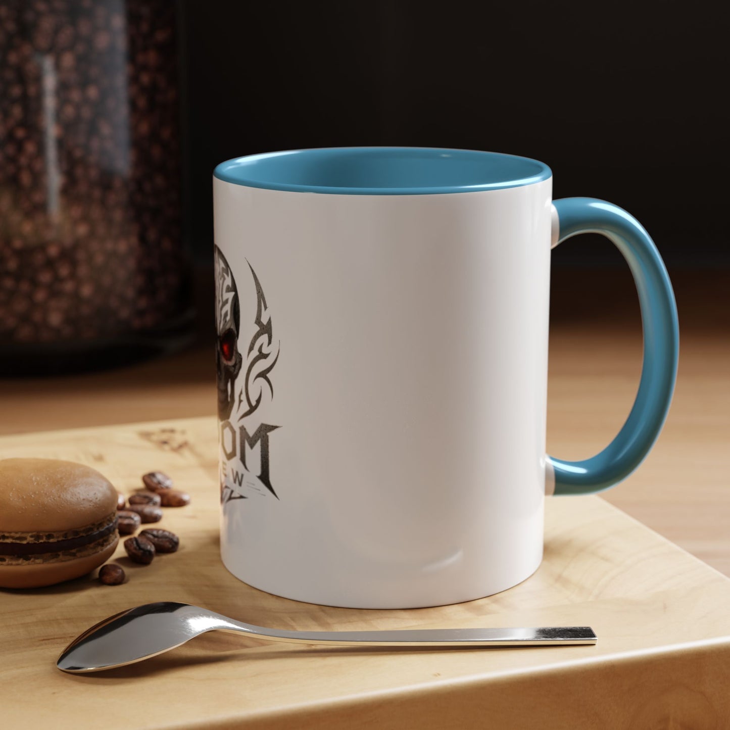 Doom Brew Skull Coffee Mug — Gothic Red-Eye 11/15oz Accent Mug