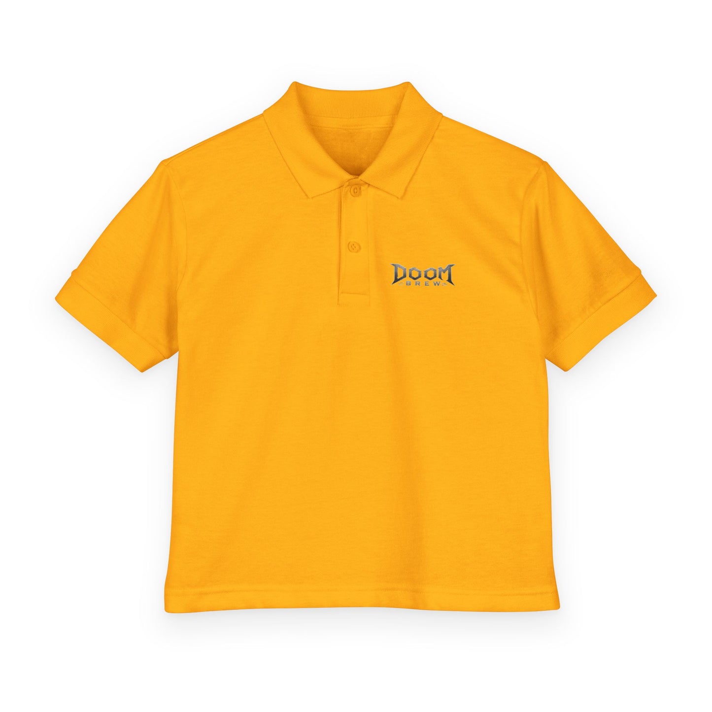 Youth Polo — 'Doom Brew' Logo Kids Jersey Polo Shirt