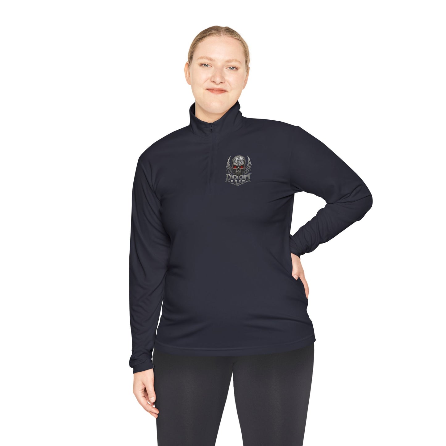 Skull Crest Quarter-Zip Pullover | Doom Brew Official Merch