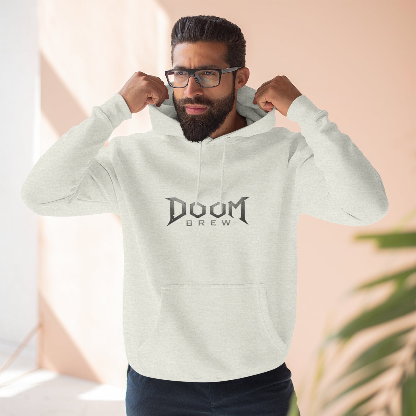 Doom Brew Hoodie — Gothic Logo Fleece Pullover