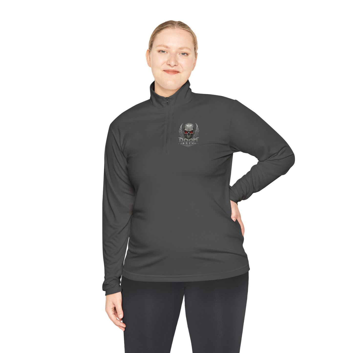 Skull Crest Quarter-Zip Pullover | Doom Brew Official Merch