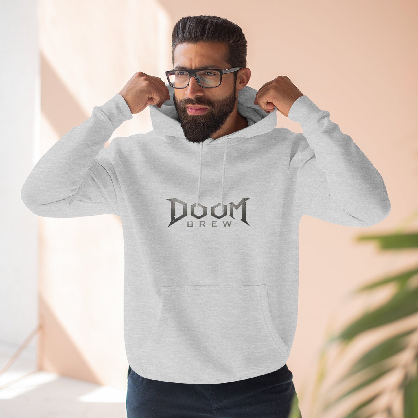 Doom Brew Hoodie — Gothic Logo Fleece Pullover