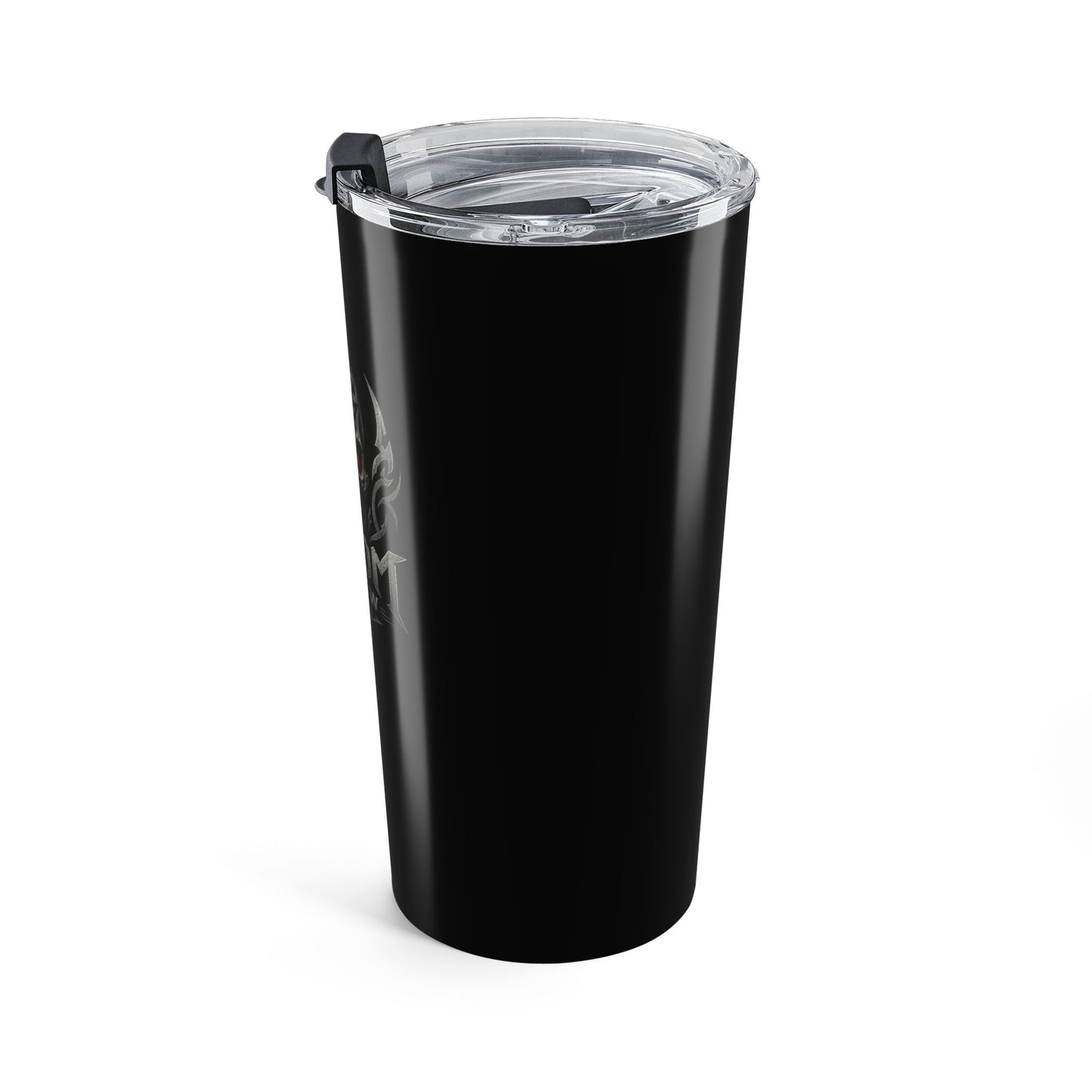 20oz Tumbler — Doom Brew Skull Travel Mug with Red-Eyed Gothic Logo