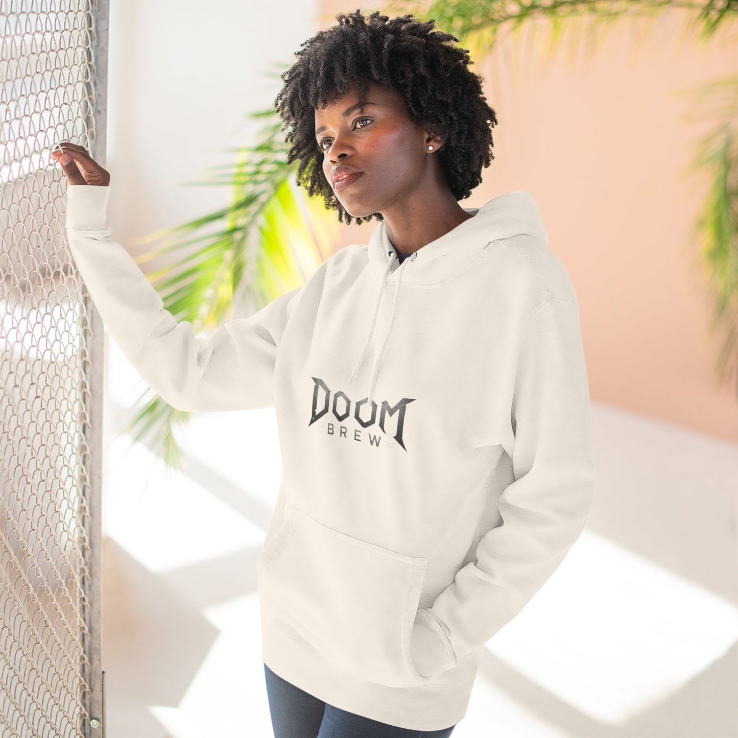 Doom Brew Hoodie — Gothic Logo Fleece Pullover