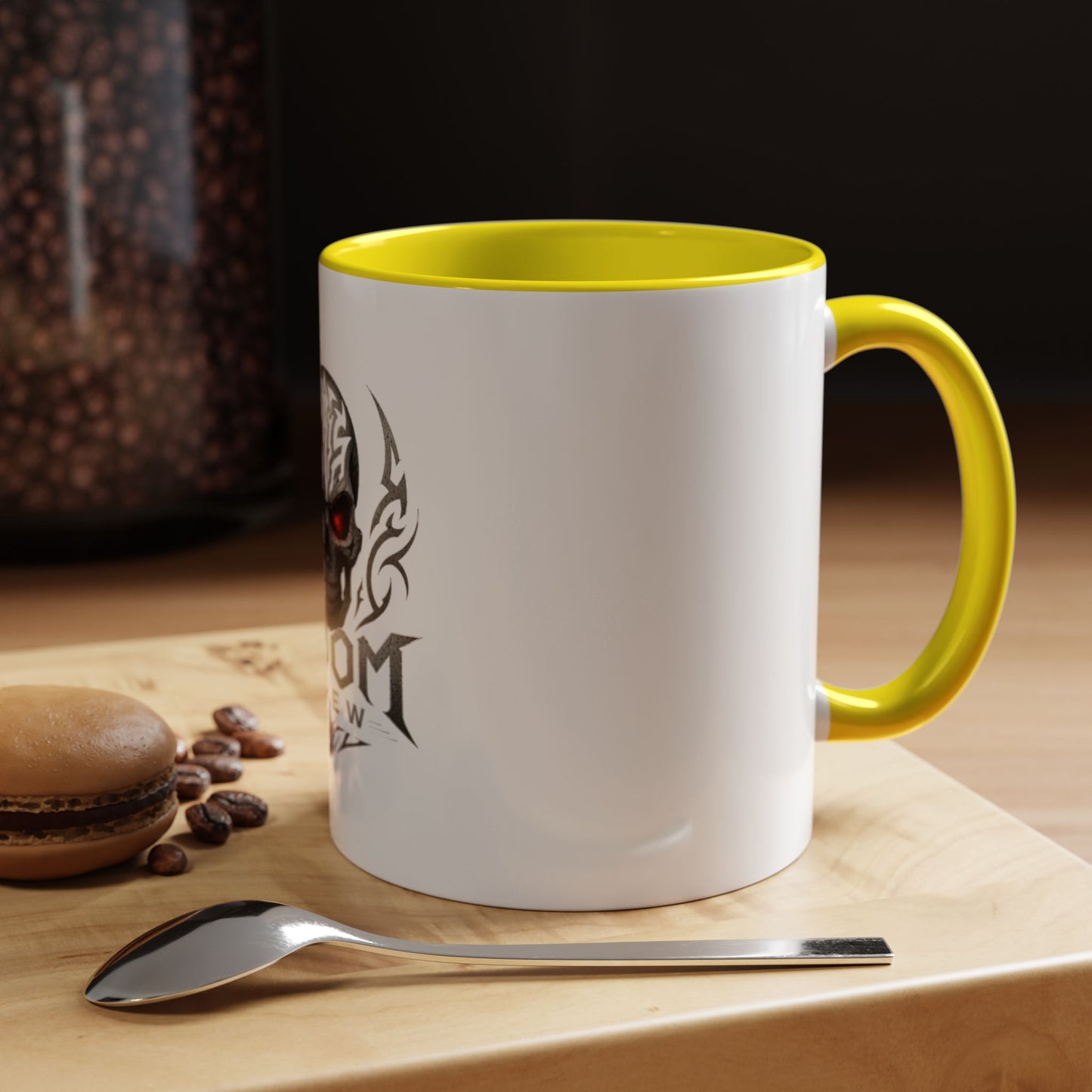 Doom Brew Skull Coffee Mug — Gothic Red-Eye 11/15oz Accent Mug